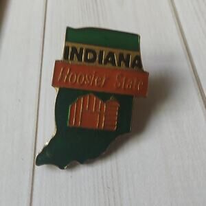 Indiana Shaped Hoosier State Pin for a Hat, Lapel, Lanyard, Jacket or Backpack